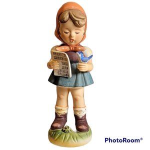 Erich Stauffer 1950s Collectible 10" Porcelain Figurine Singing Girl Heirloom